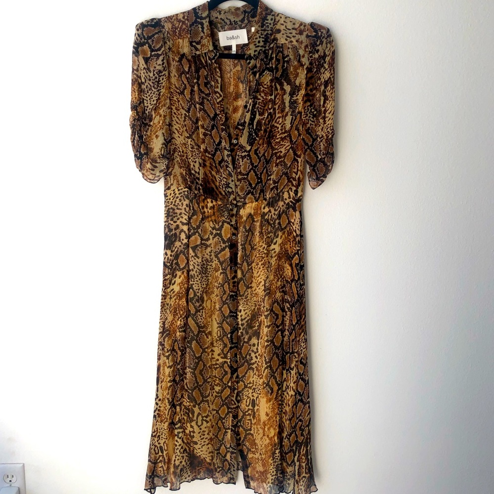 Animal print ba&sh midi dress